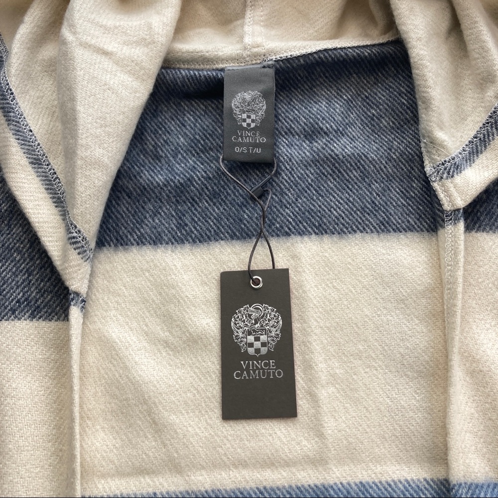 VINCE CAMUTO Colorblock Hooded Poncho - Picture 7 of 15